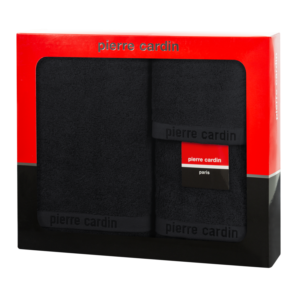 KOMPLET RĘCZNIKÓW 3 SZT EVI 40 X 34 X 9 CM CZARNY