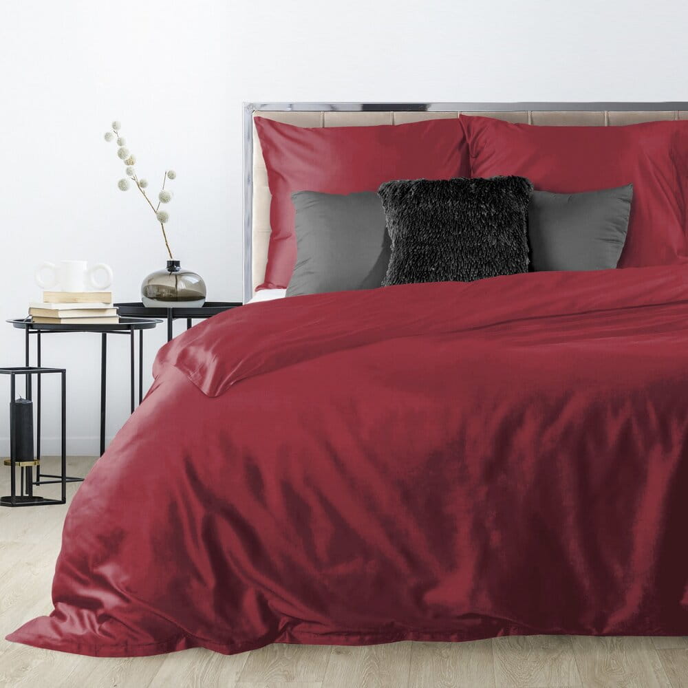 Pościel NOVA 3 bawełniana gładka kolor bordowy 140x200 cm