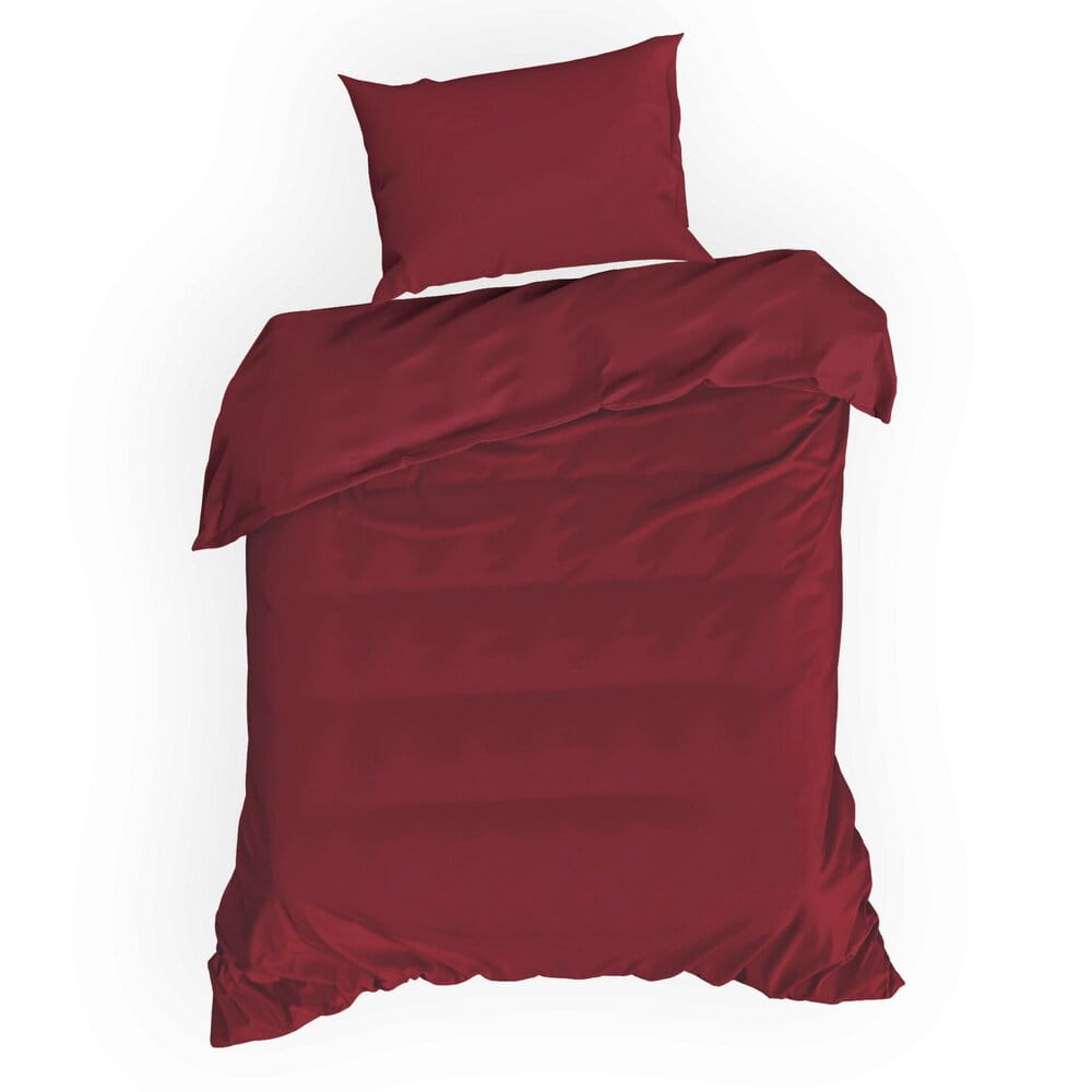 Pościel NOVA 3 bawełniana gładka kolor bordowy 140x200 cm