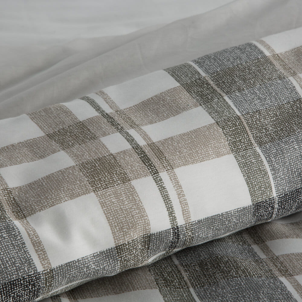 Pościel bawełniana biała z wzorem klasycznej kraty SPRING 58 140x200 cm