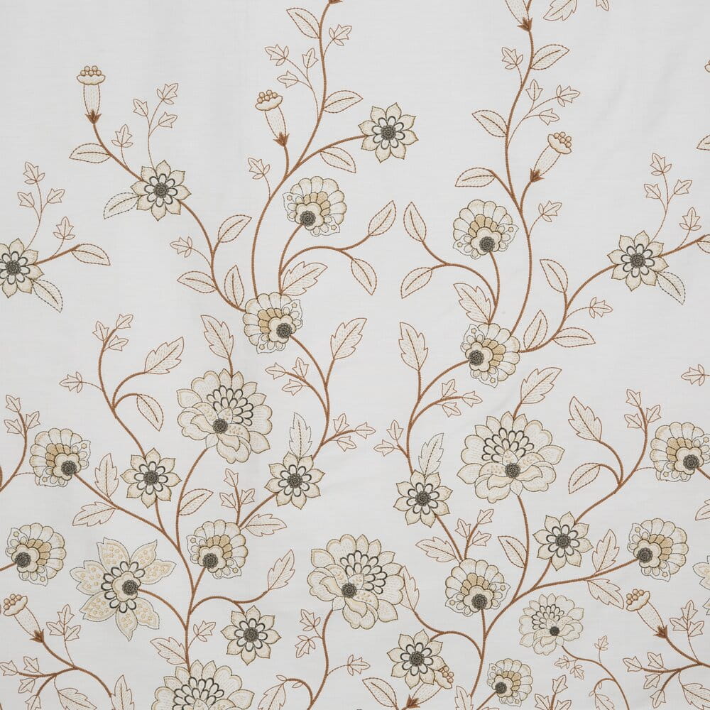 Pościel bawełniana białą z wzorem kwiatowym SPRING 44  140x200 cm