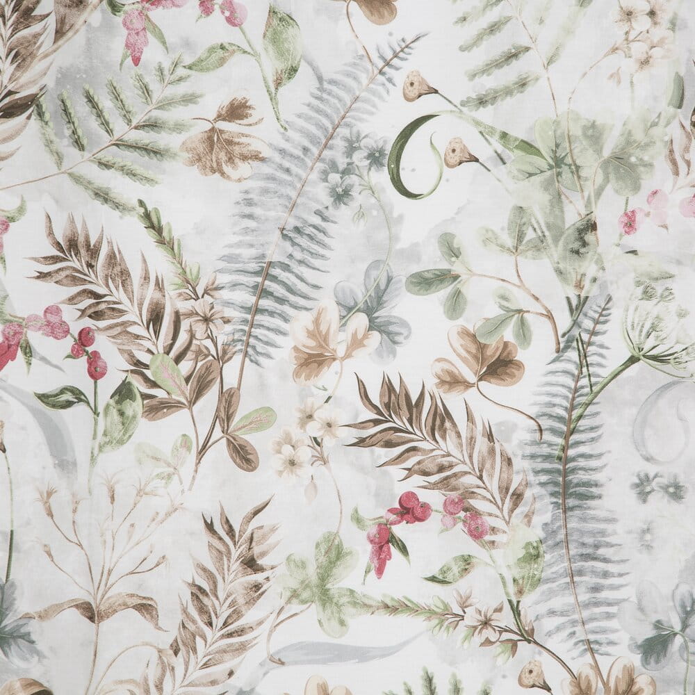 Pościel bawełniana biała z motywem botanicznym SPRING 47 140x200 cm