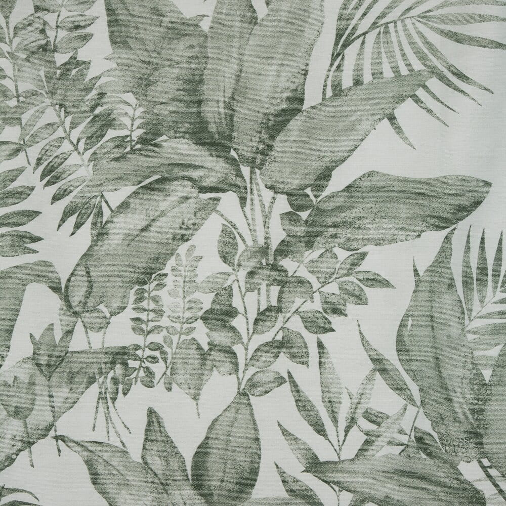 Pościel bawełniana biała z wzorem egzotycznych liści SPRING 48 140x200 cm