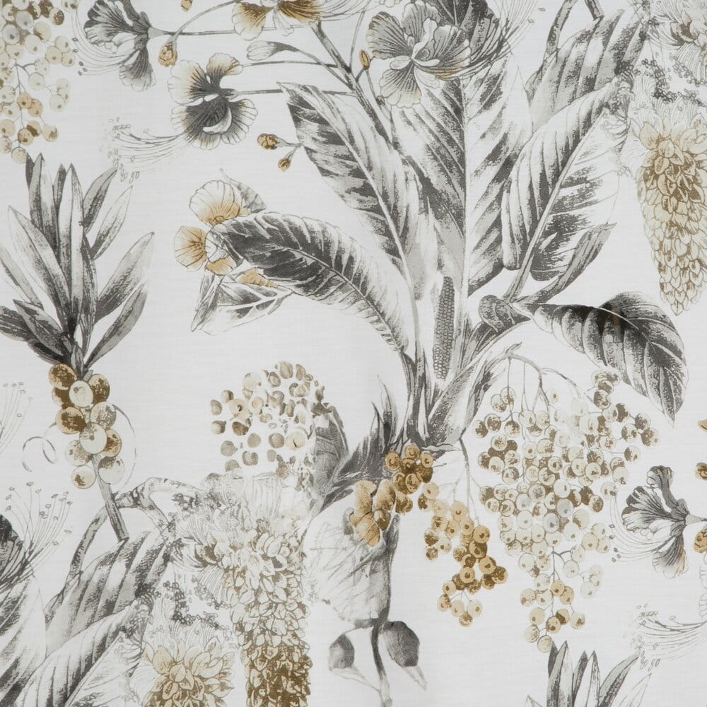 Pościel bawełniana biała z motywem botanicznym SPRING 49 140x200 cm