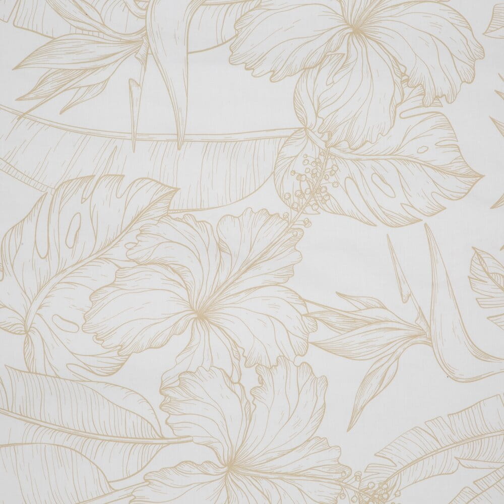 Pościel bawełniana biała z wzorem kwiatowym SPRING 50 140x200 cm