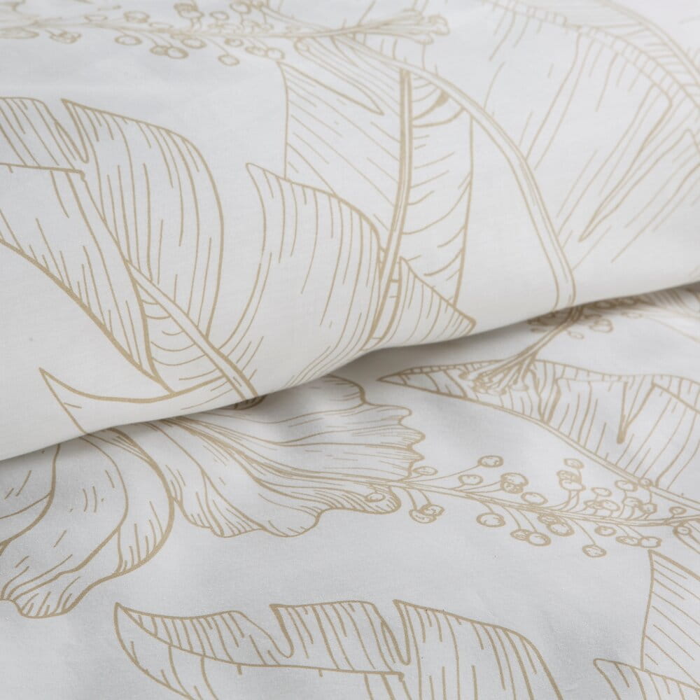 Pościel bawełniana biała z wzorem kwiatowym SPRING 50 140x200 cm