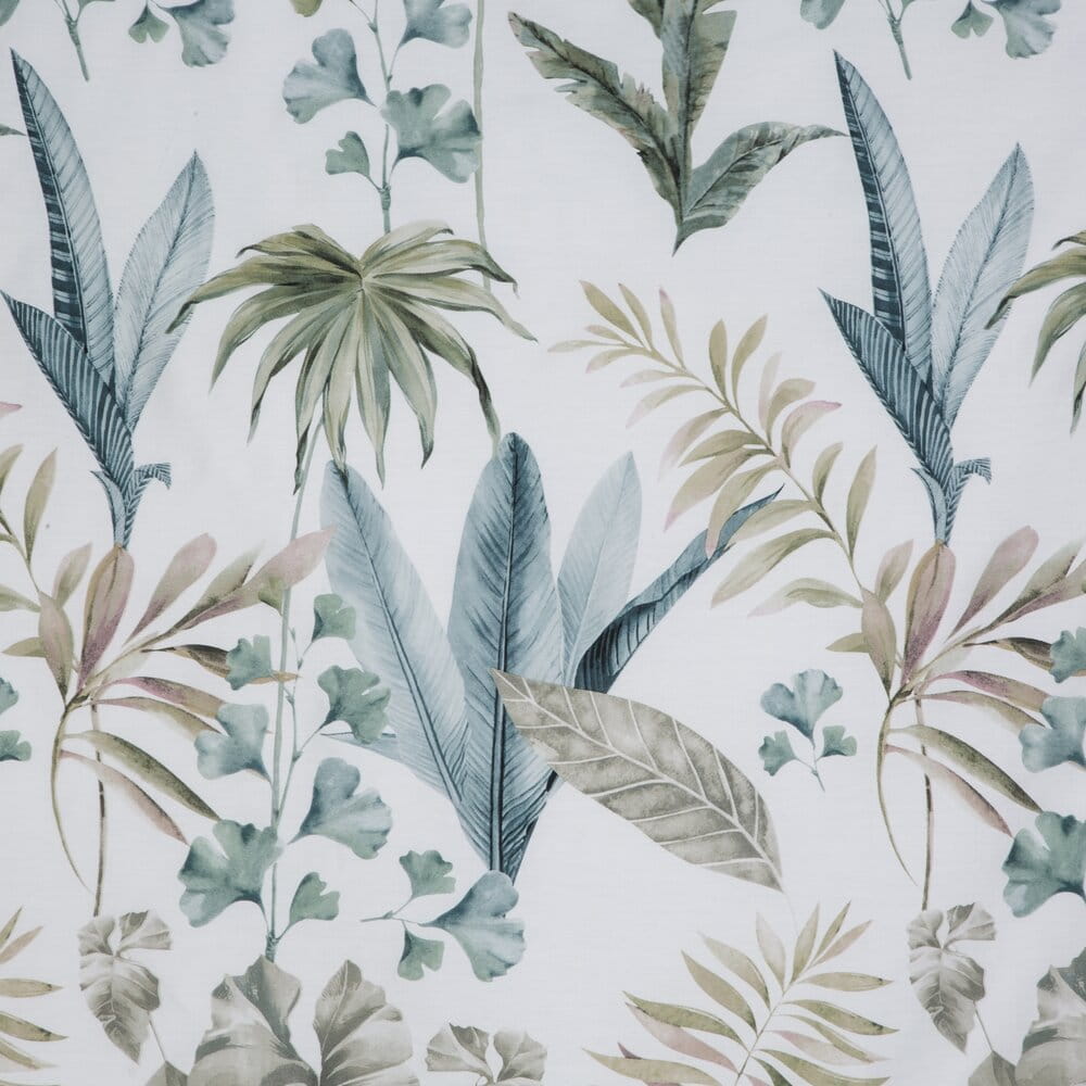 Pościel bawełniana biała z motywem botanicznym SPRING 52 140x200 cm