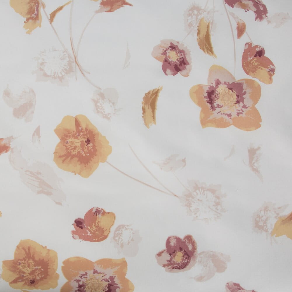 Poście z mikrowłókna biała z brązowym motywem kwiatowym IGA Design 91 l 140x200 cm