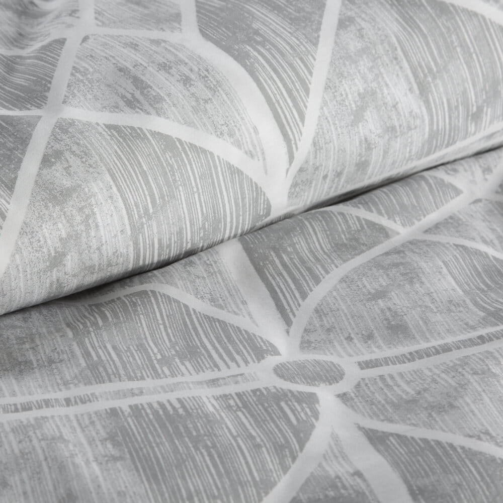 Pościel bawełniana szara z wzorem geometrycznym SPRING 55  140x200 cm