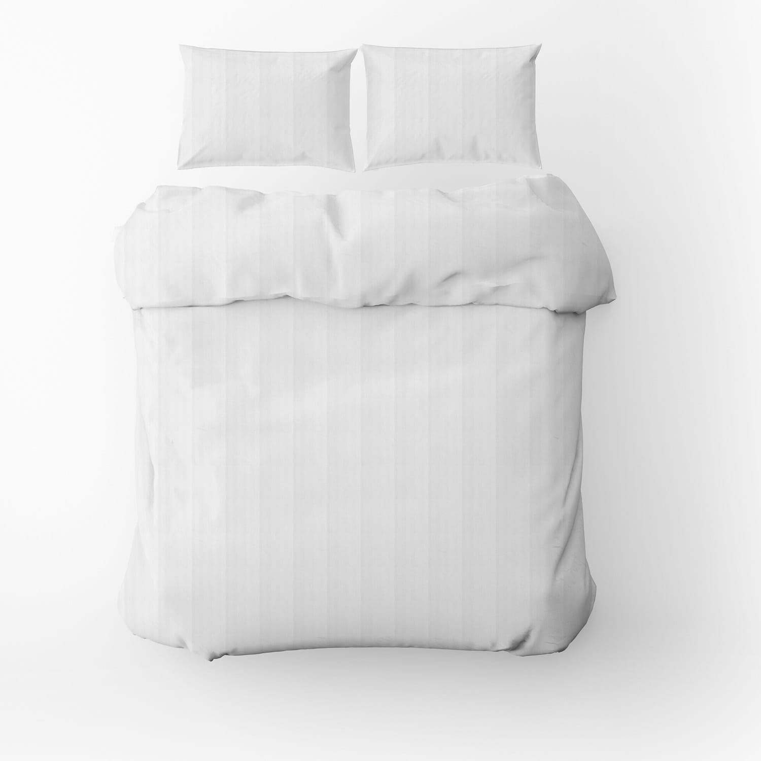 Pościel bawełniana 220x200 cm biała w delikatne białe paski