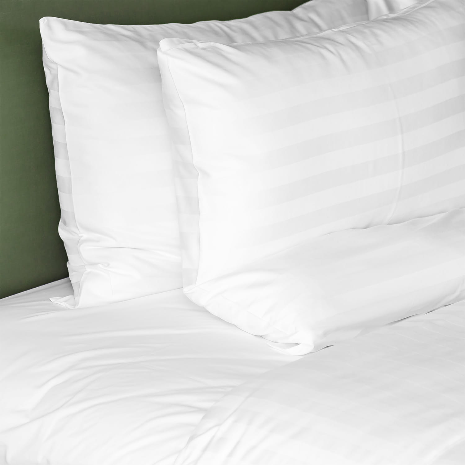 Pościel bawełniana 220x200 cm biała w delikatne białe paski