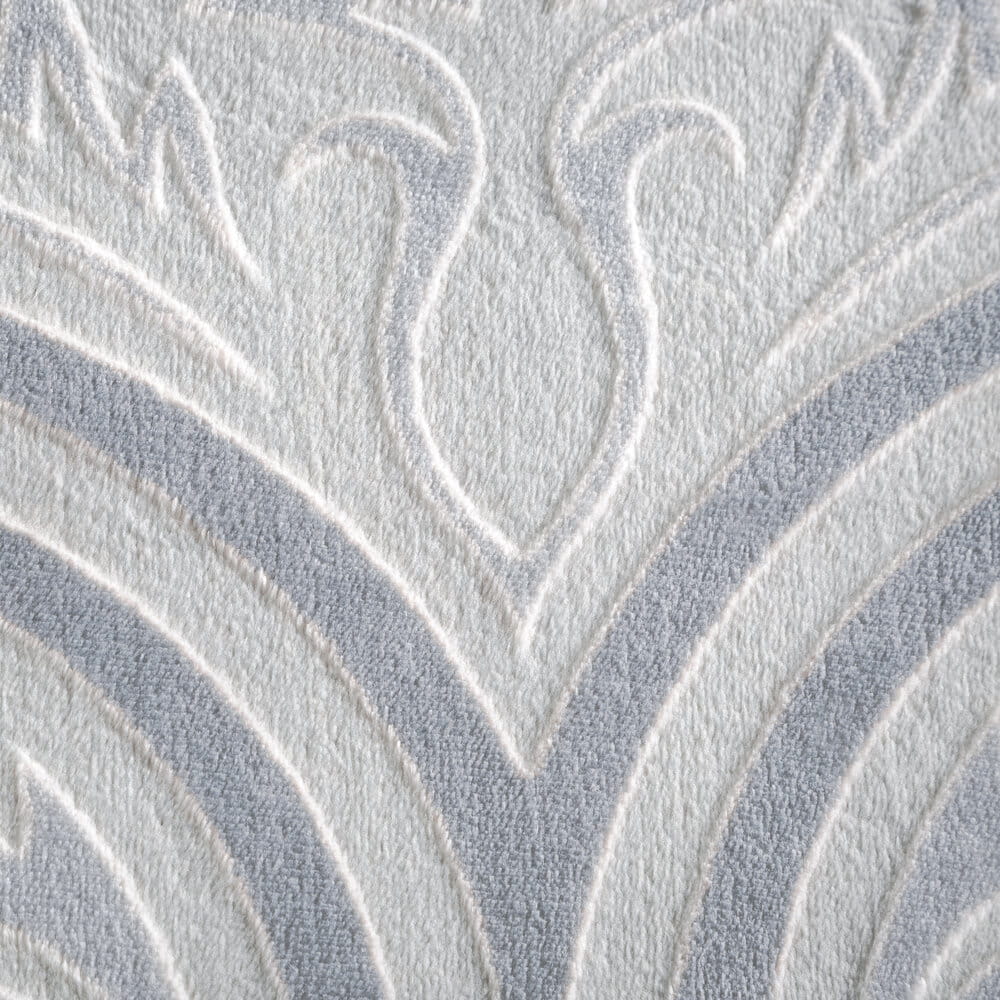 Pościel z polaru 220x200 cm srebrna z stalowym wzorem FLANO