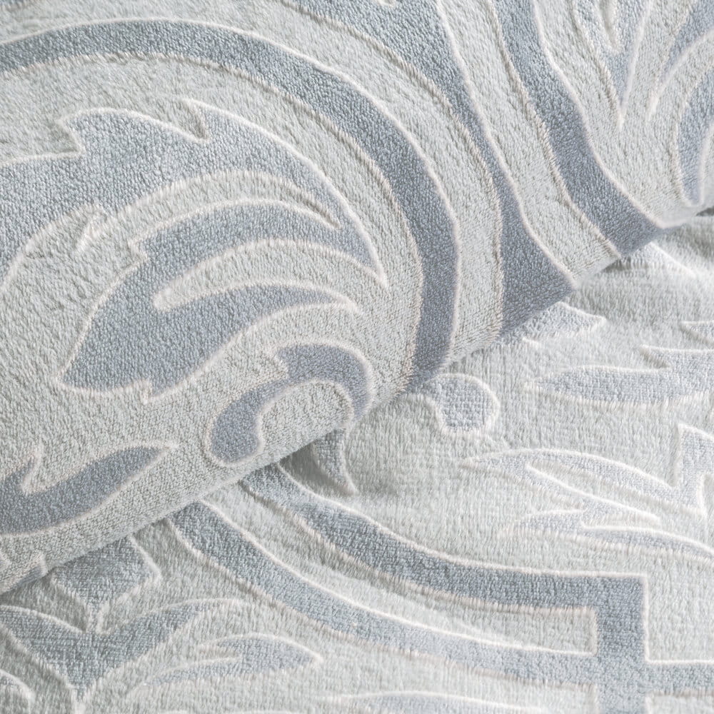 Pościel z polaru 220x200 cm srebrna z stalowym wzorem FLANO