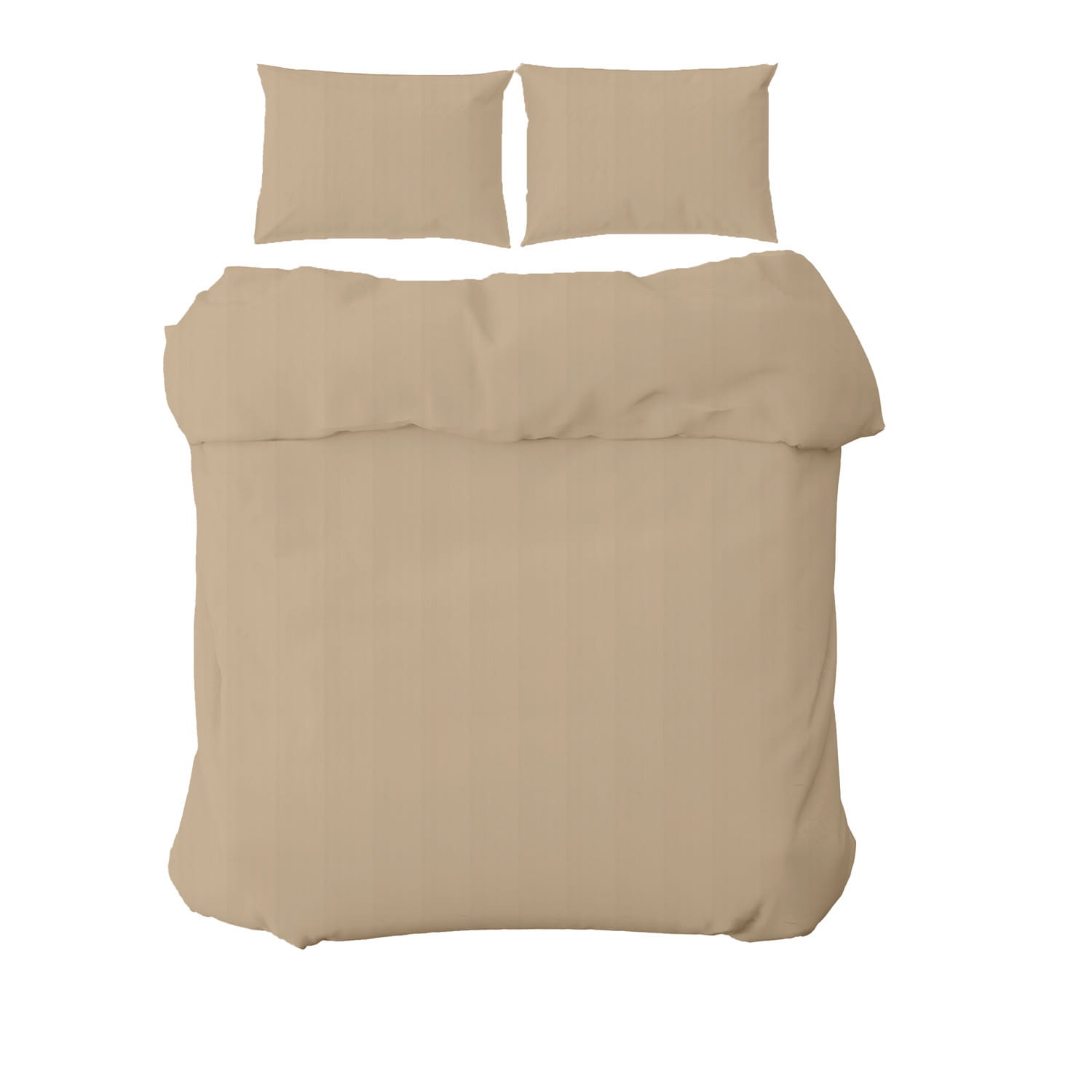 Pościel bawełniana 160x200 cm beżowa w delikatne paski adamaszek