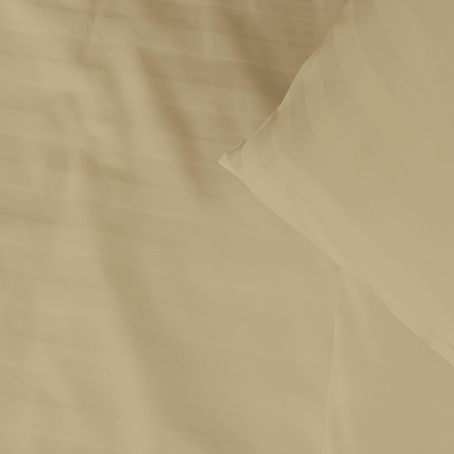 Pościel bawełniana 160x200 cm beżowa w delikatne paski adamaszek