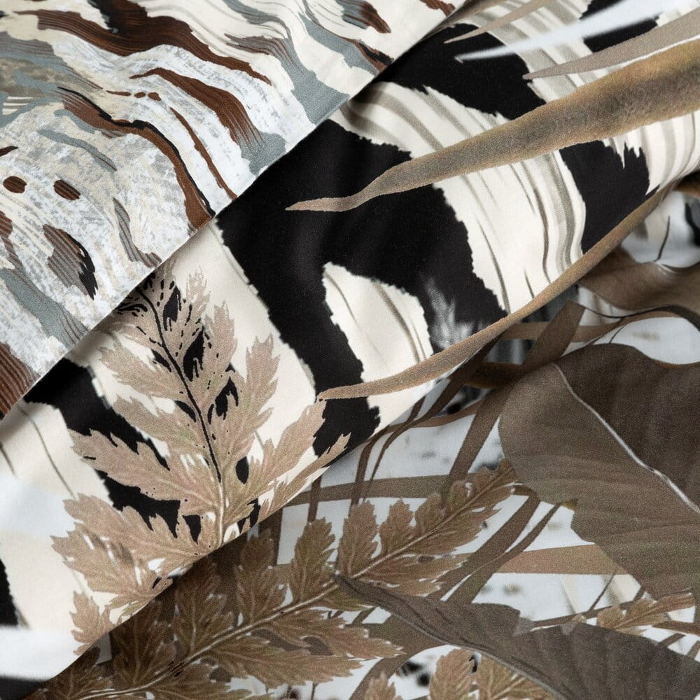 Pościel bawełniana 160x200 cm brązowa z designerskim wzorem EVA 14