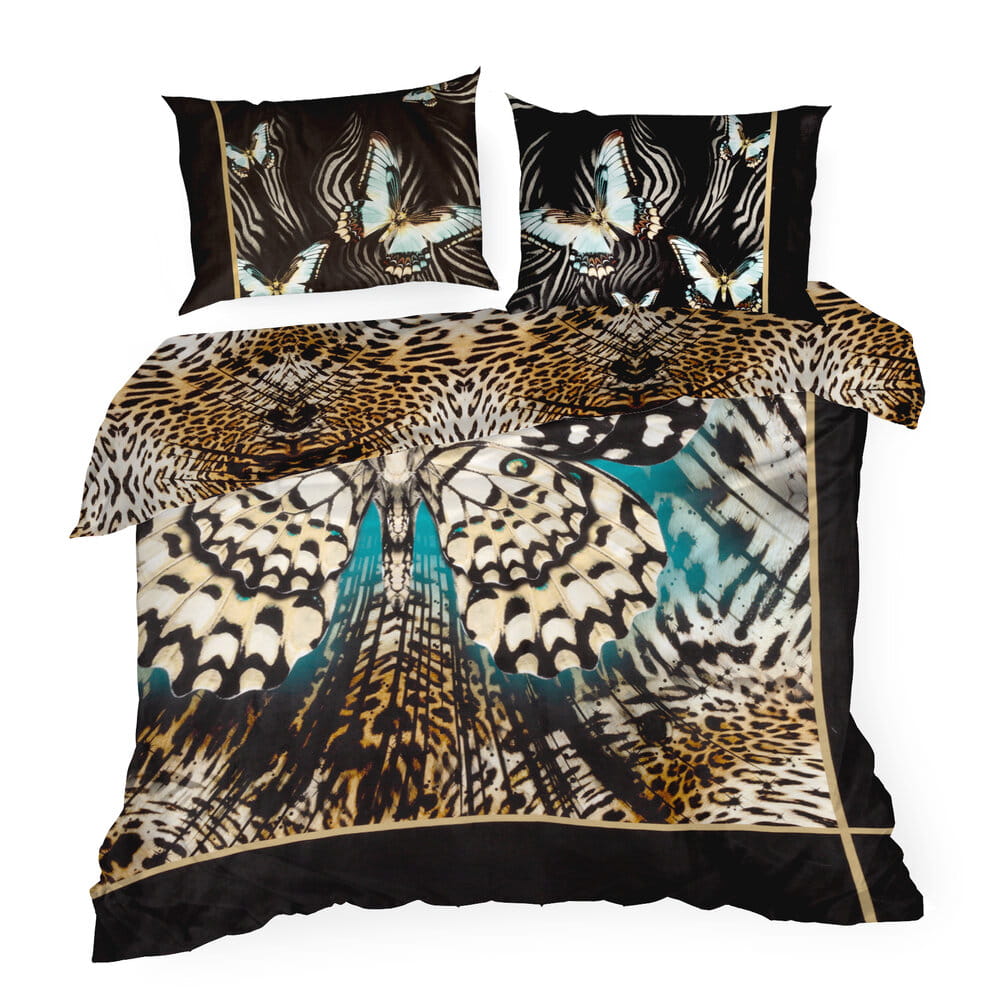 Pościel bawełniana z czarnym designerskim wzorem EVA 15 160x200 cm