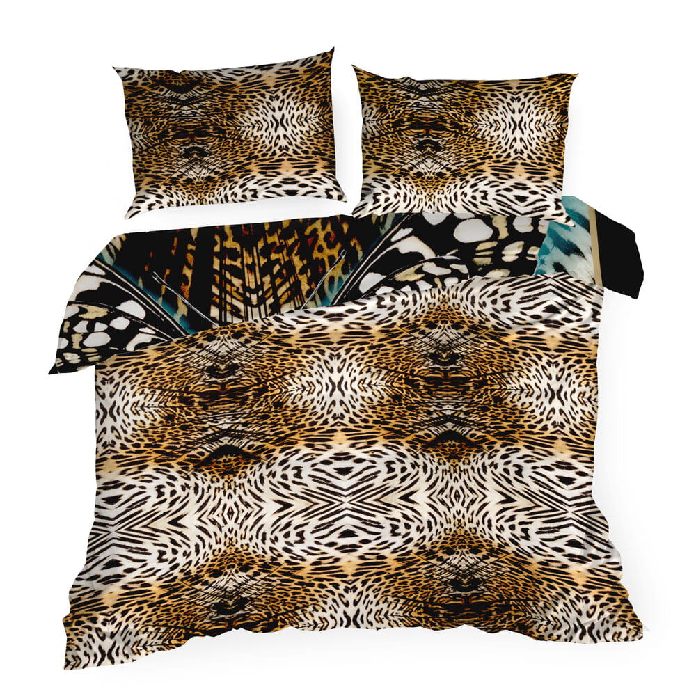 Pościel bawełniana z czarnym designerskim wzorem EVA 15 160x200 cm