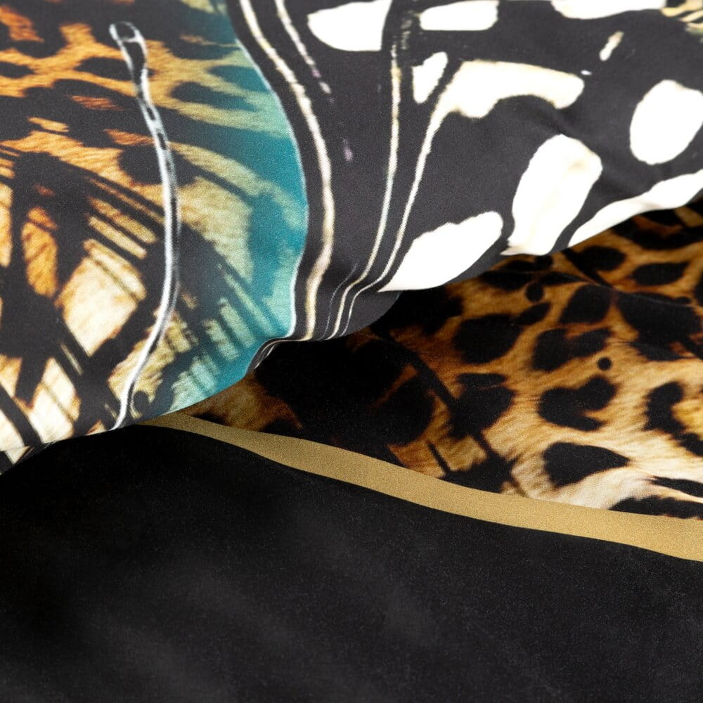 Pościel bawełniana z czarnym designerskim wzorem EVA 15 160x200 cm