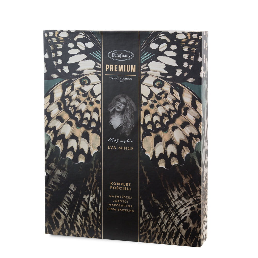 Pościel bawełniana z czarnym designerskim wzorem EVA 15 160x200 cm