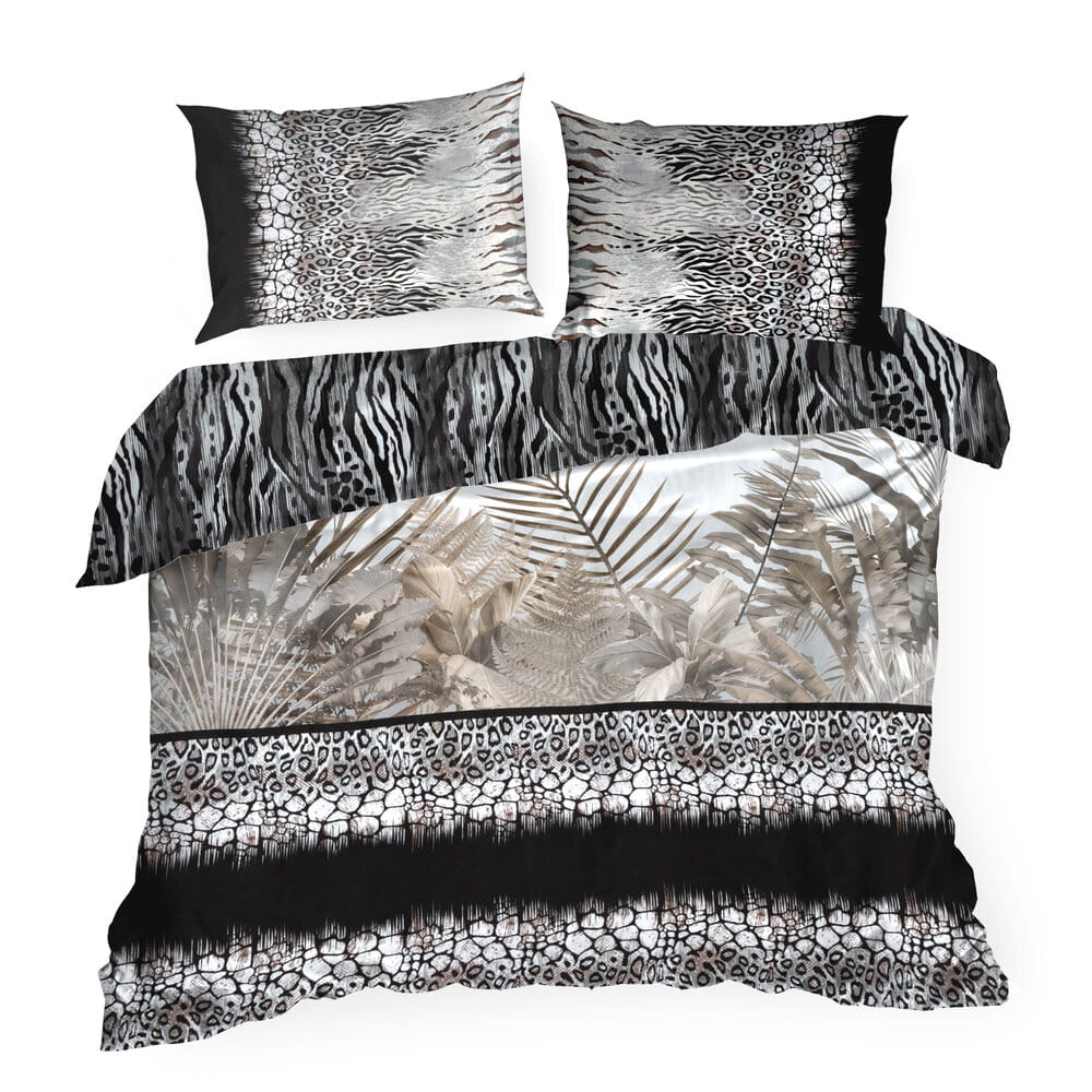 Pościel bawełniana szara z nowoczesnym wzorem EVA 17  160x220 cm