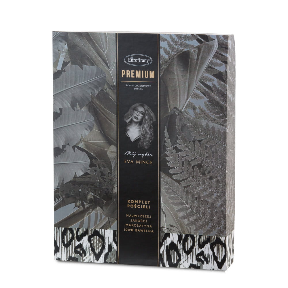 Pościel bawełniana szara z nowoczesnym wzorem EVA 17  160x220 cm