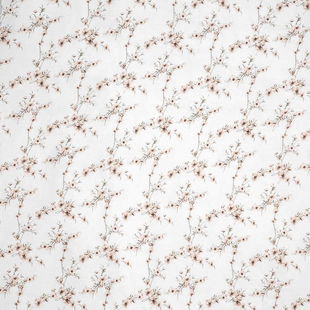 Pościel 160x200 cm bawełniana biała dwustronna z wzorem botanicznym NIKA 53