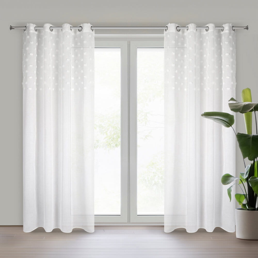 ZASŁONA GOTOWA D91 STELLA 140 X 250 CM BIAŁY
