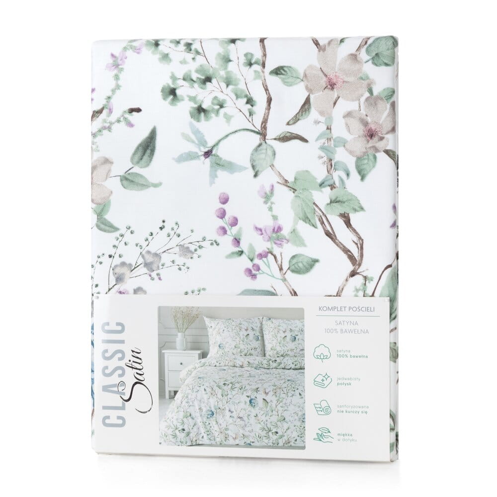KOMPLET POŚCIELI SATYNOWEJ SPRING 56 220 X 200 CM BIAŁY
