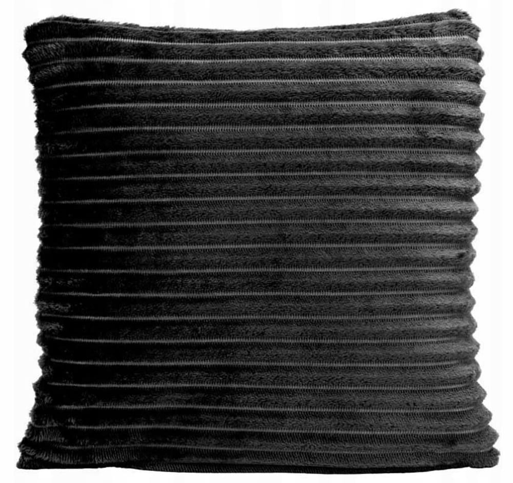 Poszewka dekoracyjna VERONA z welwetu pikowana w paski 40x40 cm czarna