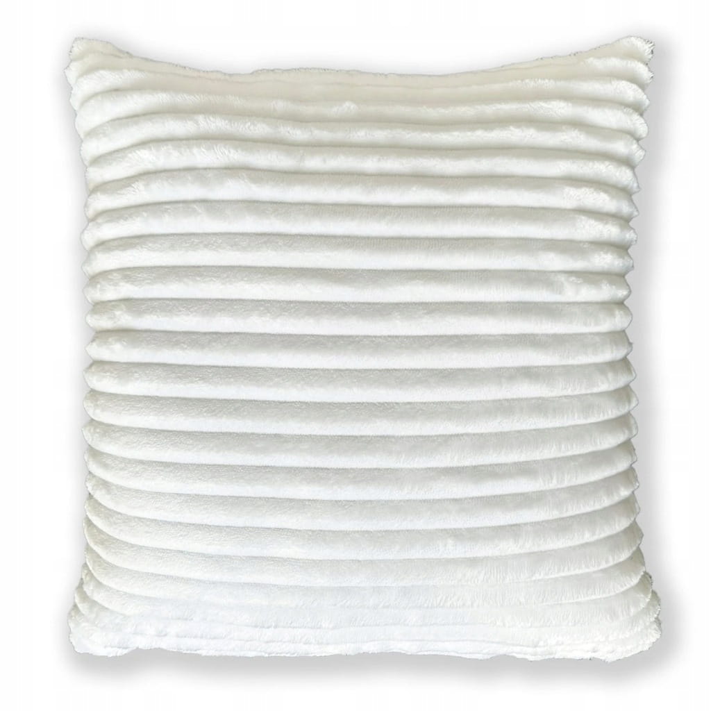 Poszewka dekoracyjna VERONA z welwetu pikowana w paski 40x40 cm biała