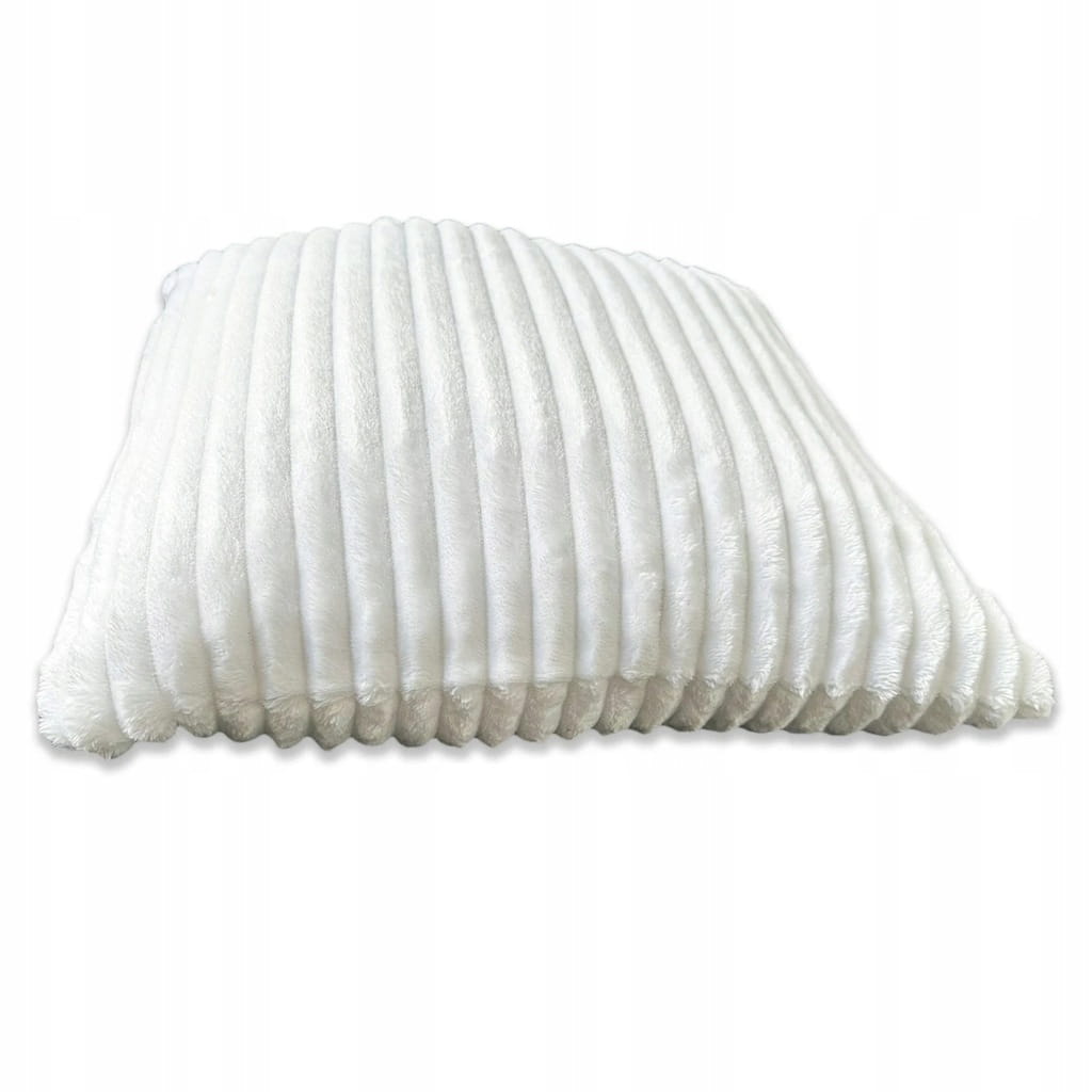 Poszewka dekoracyjna VERONA z welwetu pikowana w paski 40x40 cm biała