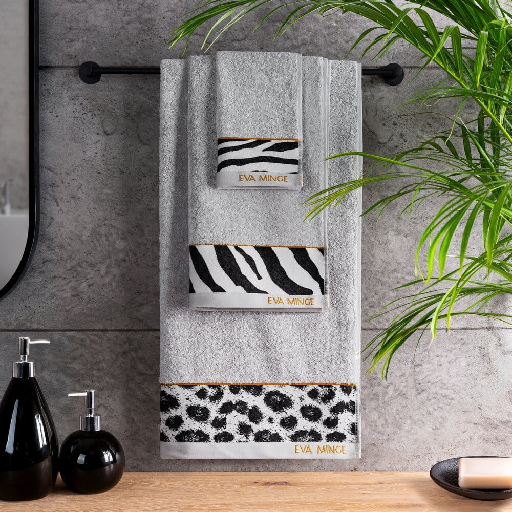 Ręcznik kąpielowy 70x140 cm bawełniany kolor srebrny EVA 22 Eva Minge - obrazek 6