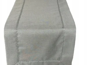 Elegancki bieżnik 40x140 cm szary z gipiurą silver
