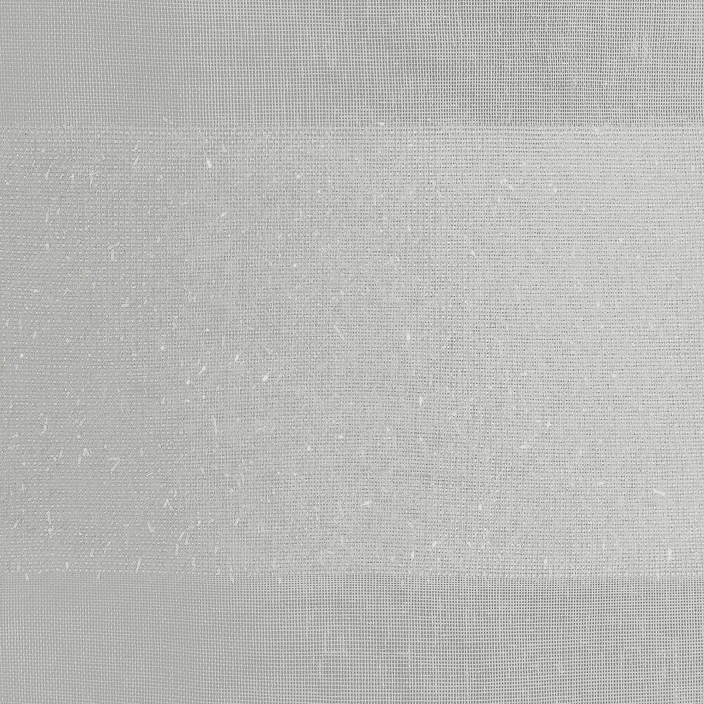 Firana z etaminy zdobiona pasami z błyszczącą nicią 140x250 cm szara - obrazek 3