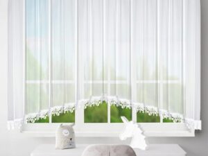 Gotowa firana woalowa z gipiurą 400x150 cm w łuk