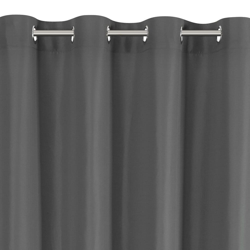 Zasłona gotowa ADARI czarna gładka 140 x 250 cm na przelotkach - obrazek 2