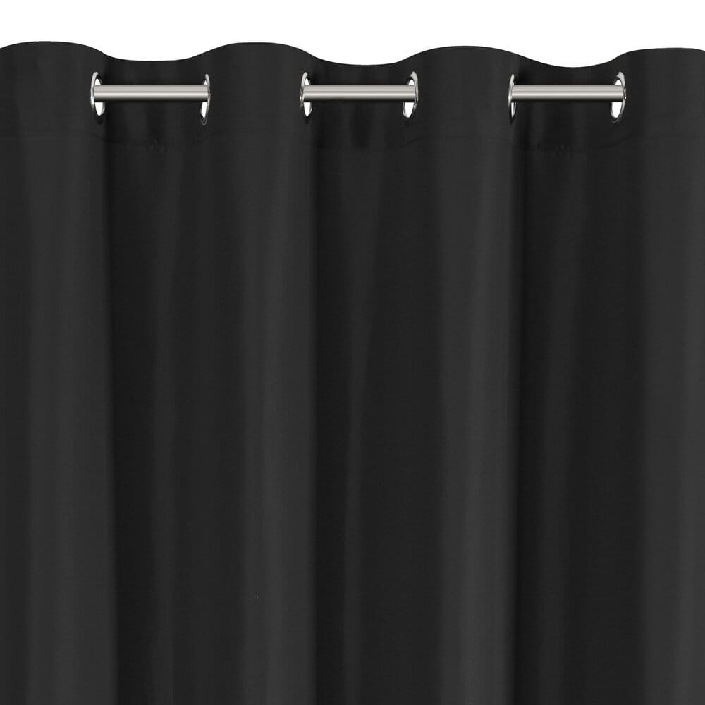 Zasłona gotowa ADARI czarna gładka 140 x 250 cm na przelotkach - obrazek 2