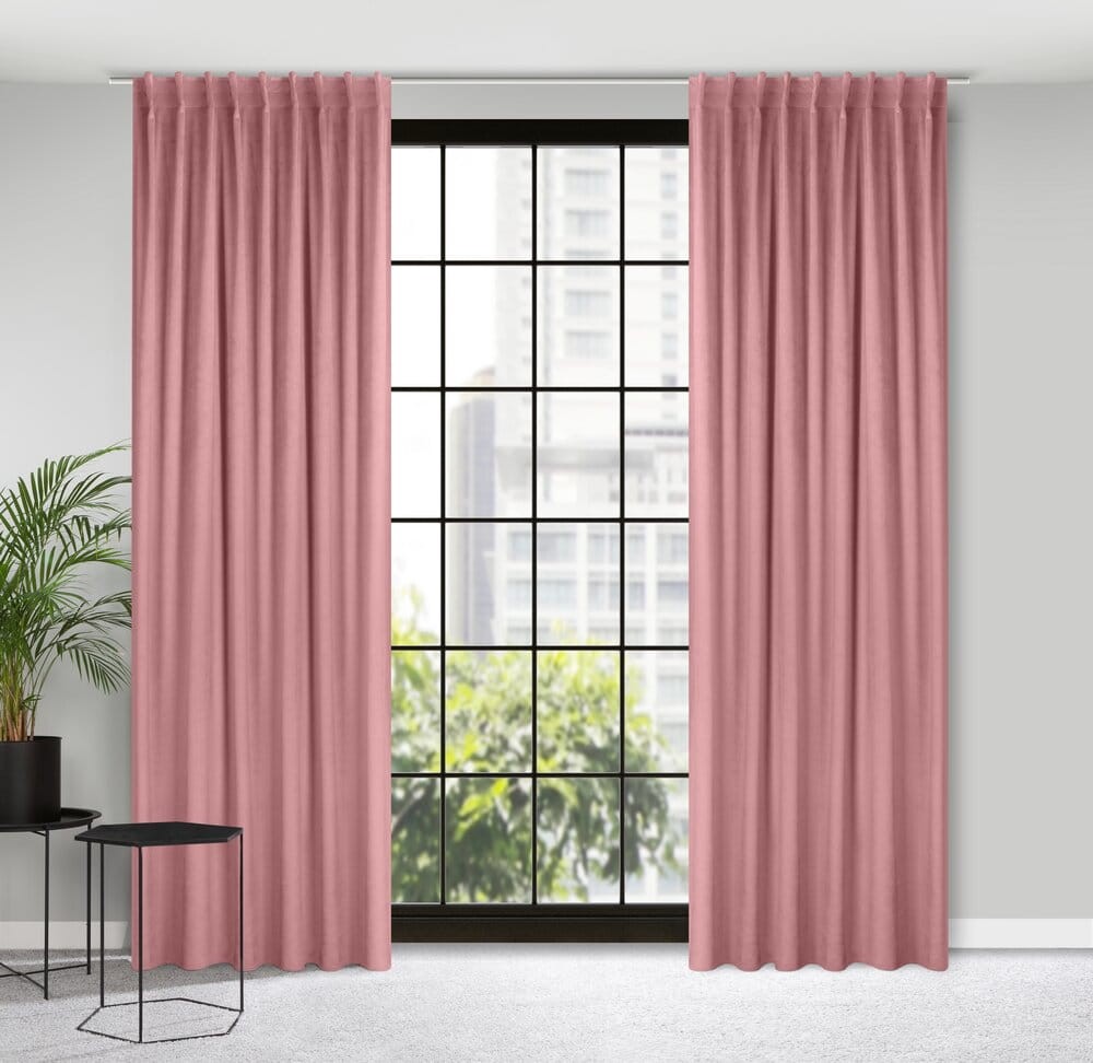 Zasłona MADLEN różowa z welwetu 140x300 cm na taśmie flex - obrazek 12