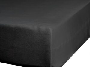 Prześcieradło jersey z gumką 160x200 cm z bawełny czarne 125 g/m2