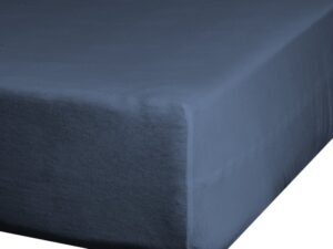 Prześcieradło jersey z gumką 160x200 cm z bawełny granatowe 125 g/m2