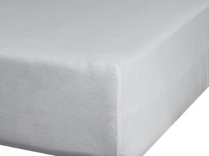 Prześcieradło jersey z gumką 160x200 cm z bawełny jasnoszare 125 g/m2