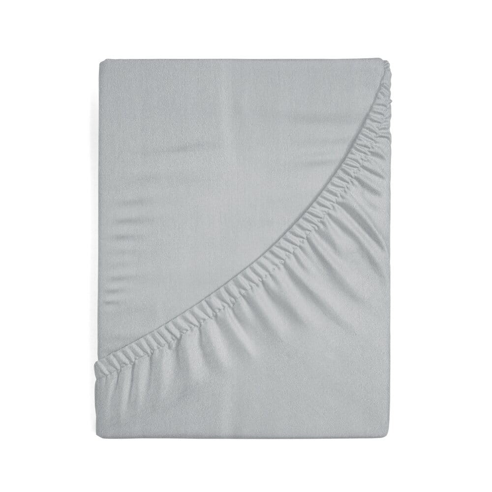 Prześcieradło jersey z gumką 160x200 cm z bawełny jasnoszare 125 g/m2 - obrazek 3