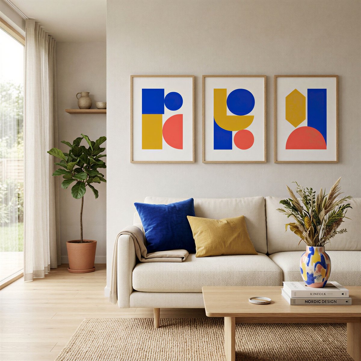 5 pomysłów na minimalistyczne plakaty do salonu w stylu japandi