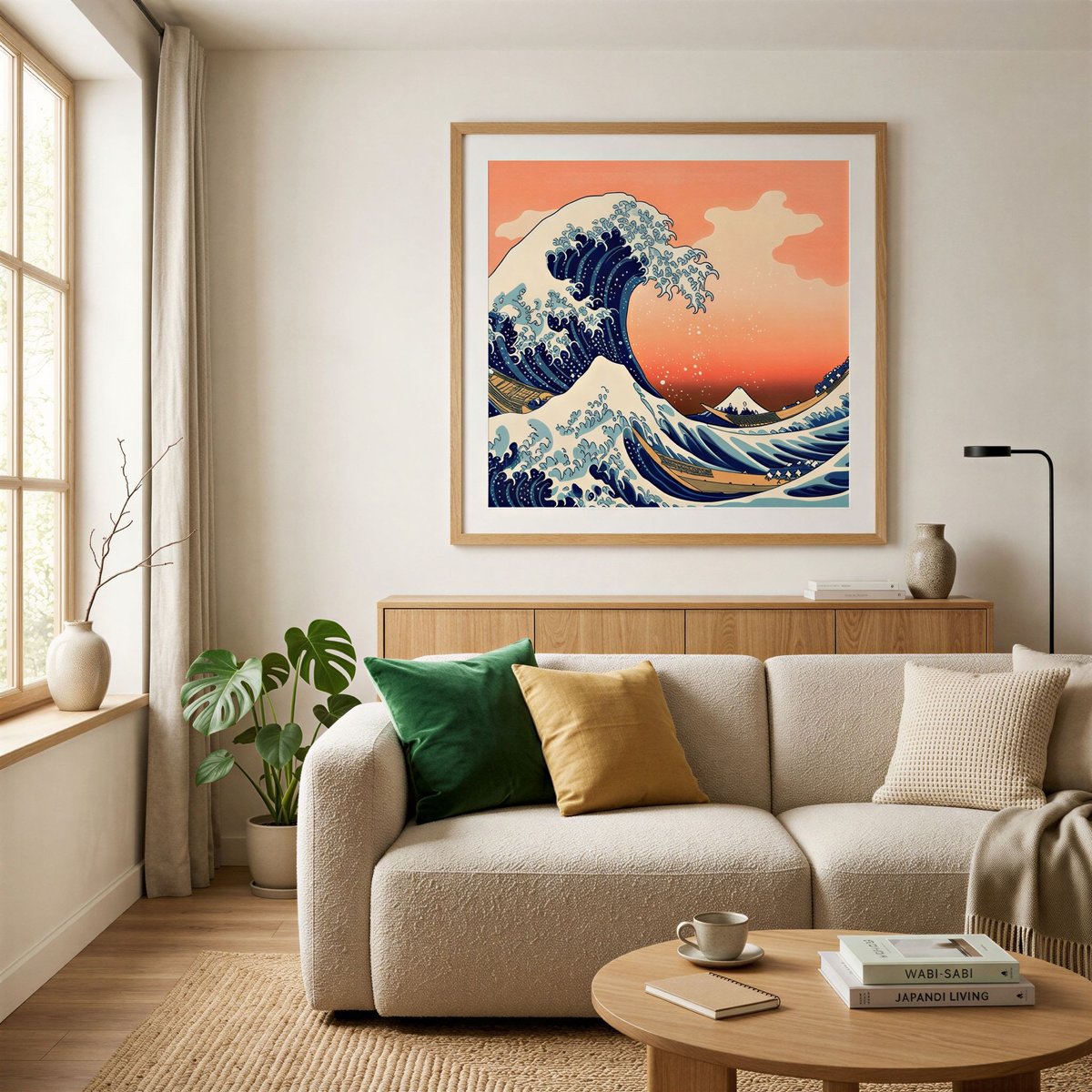 Jak ozdobić salon japandi tradycyjnymi plakatami ukiyo-e